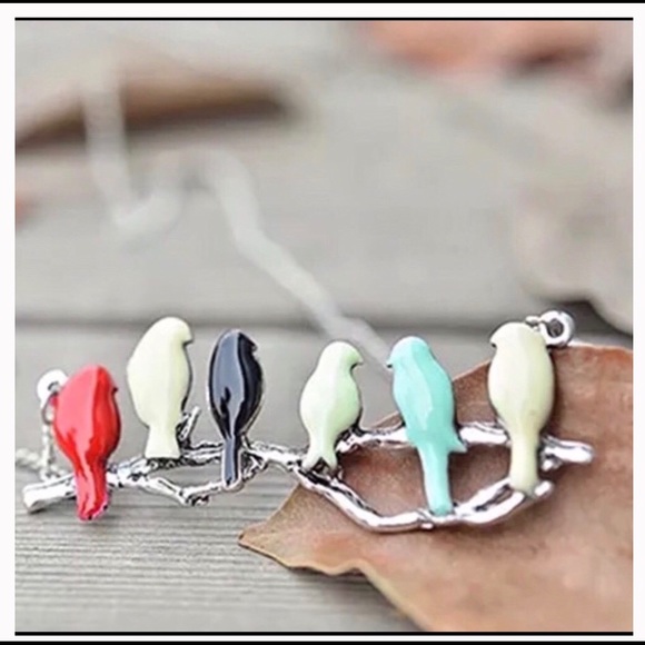 Jewelry - Beautiful multi color enamel silver NEW necklace